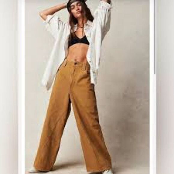 NWT Free People Chill Vibes Wide Leg Jeans - Picture 1 of 6